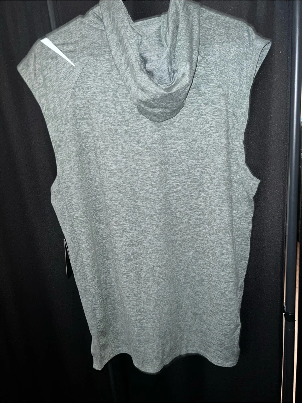 Nike Men's Heather Green Sleeveless Dri-FIT Hoodie Tank